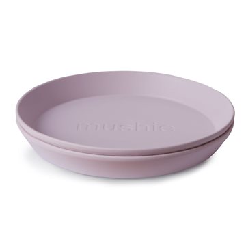 Mushie service rund tallerken  2 pak - Soft Lilac